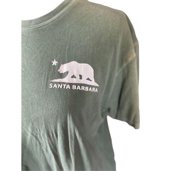 ID Next Level California Bear Santa Barbara Logo Sage Green Crewneck Short-sleev - Picture 6 of 7